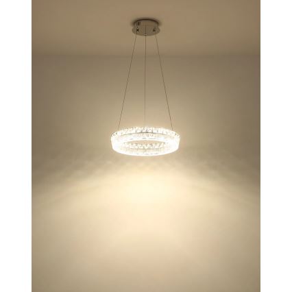 Globo - ściemnialny żyrandol LED na lince LED/24W/230V 2700-6000K przezroczysty + pilot zdalnego sterowania