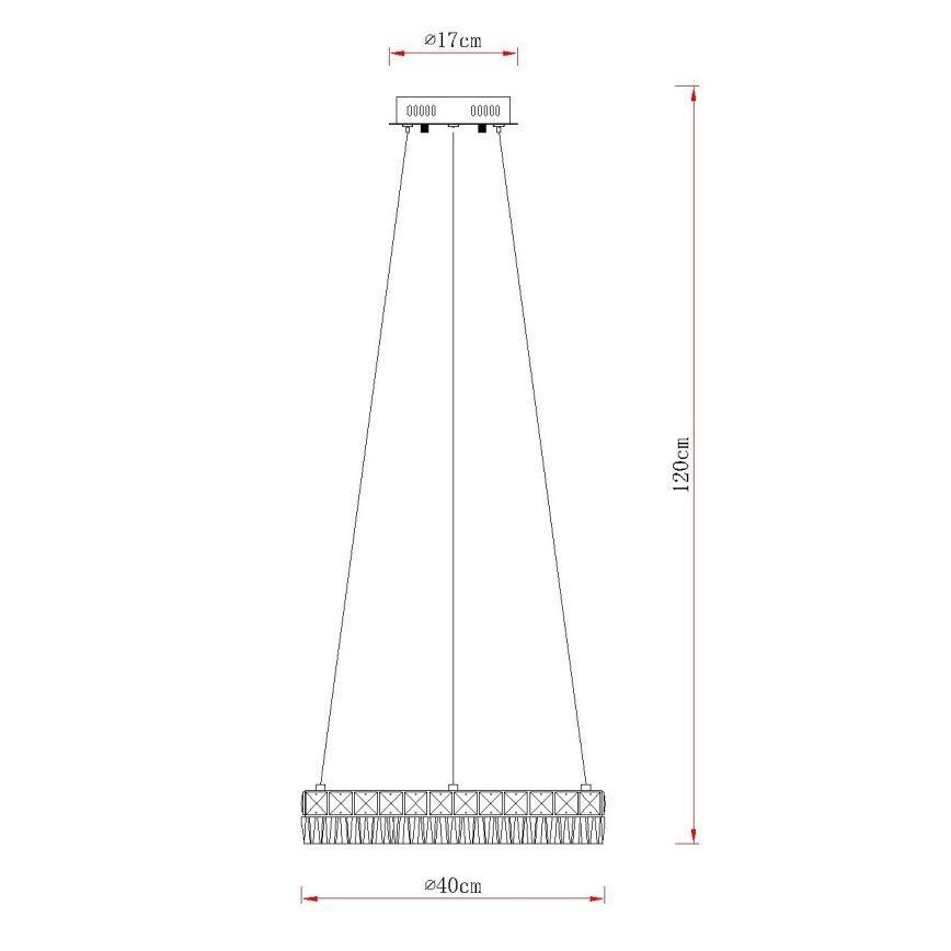 Globo - ściemnialny żyrandol LED na lince LED/24W/230V 2700-6000K przezroczysty + pilot zdalnego sterowania
