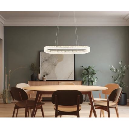Globo - ściemnialna lampa wisząca LED na przewodzie LED/40W/230V 2700-6000K przezroczysta + zdalne sterowanie