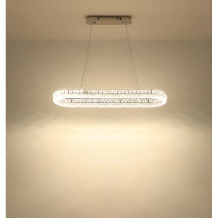 Globo - ściemnialna lampa wisząca LED na przewodzie LED/40W/230V 2700-6000K przezroczysta + zdalne sterowanie