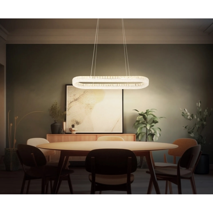 Globo - ściemnialna lampa wisząca LED na przewodzie LED/40W/230V 2700-6000K przezroczysta + zdalne sterowanie