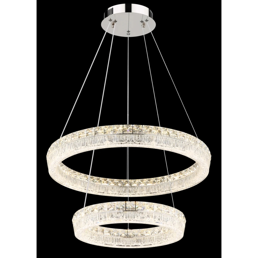 Globo - ściemnialny żyrandol LED na linkach LED/60W/230V 2700-6000K przezroczysty + pilot zdalnego sterowania