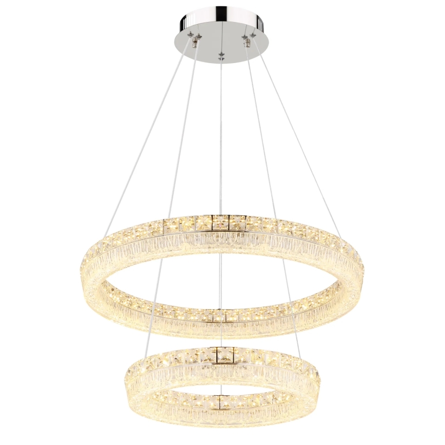 Globo - ściemnialny żyrandol LED na linkach LED/60W/230V 2700-6000K przezroczysty + pilot zdalnego sterowania