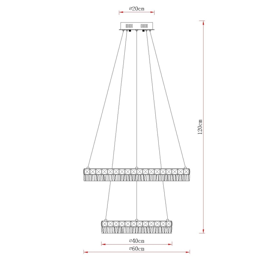 Globo - ściemnialny żyrandol LED na linkach LED/60W/230V 2700-6000K przezroczysty + pilot zdalnego sterowania