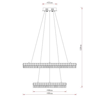 Globo - LED ściemnialny żyrandol na lince LED/72W/230V 2700-6000K przezroczysty + pilot zdalnego sterowania