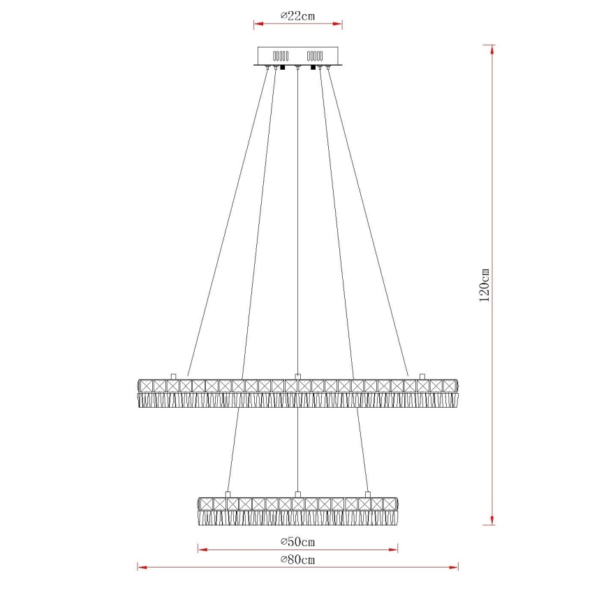 Globo - LED ściemnialny żyrandol na lince LED/72W/230V 2700-6000K przezroczysty + pilot zdalnego sterowania
