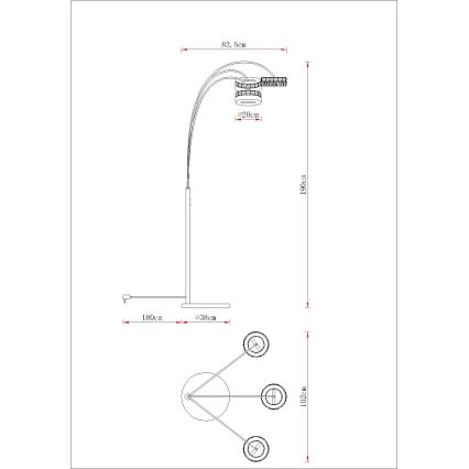 Globo - Ściemnialna lampa stojąca LED/35W/230V 3000/4000/6000K