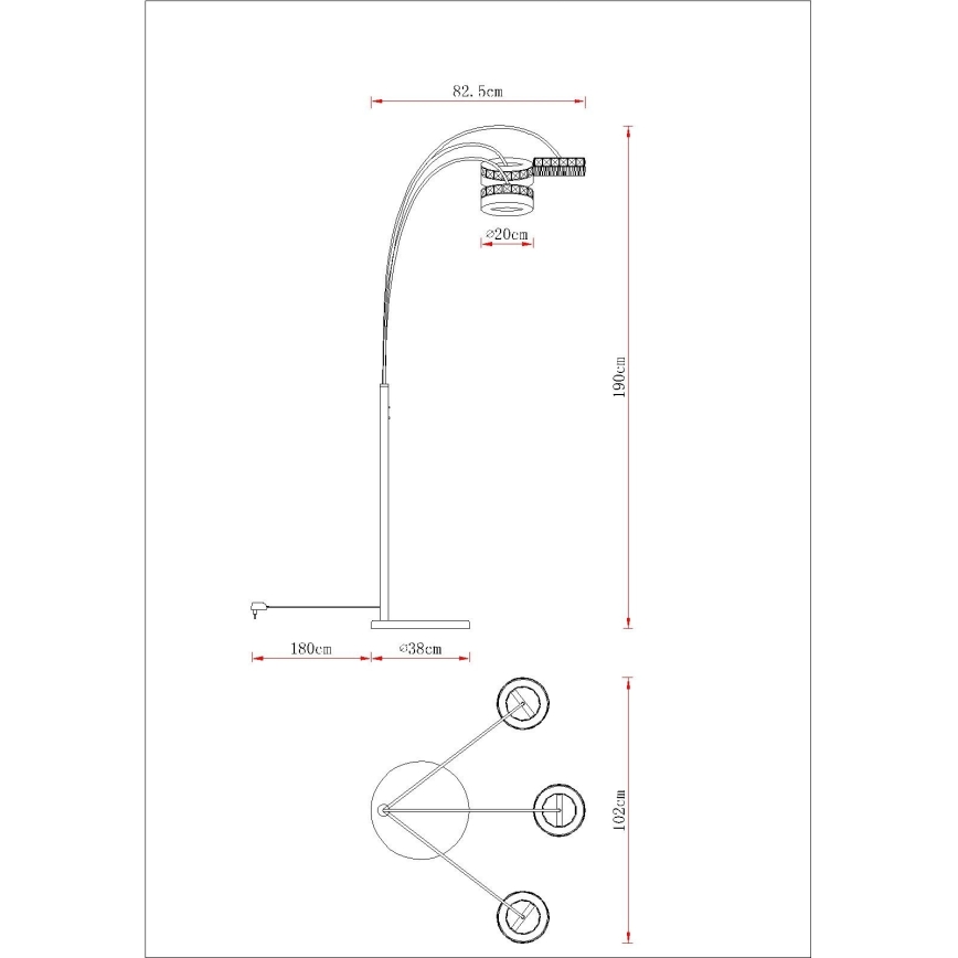 Globo - Ściemnialna lampa stojąca LED/35W/230V 3000/4000/6000K