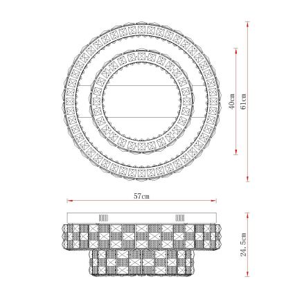 Globo - ściemnialna oprawa sufitowa LED/55W/230V 2700-6000K śr. 61 cm + pilot zdalnego sterowania
