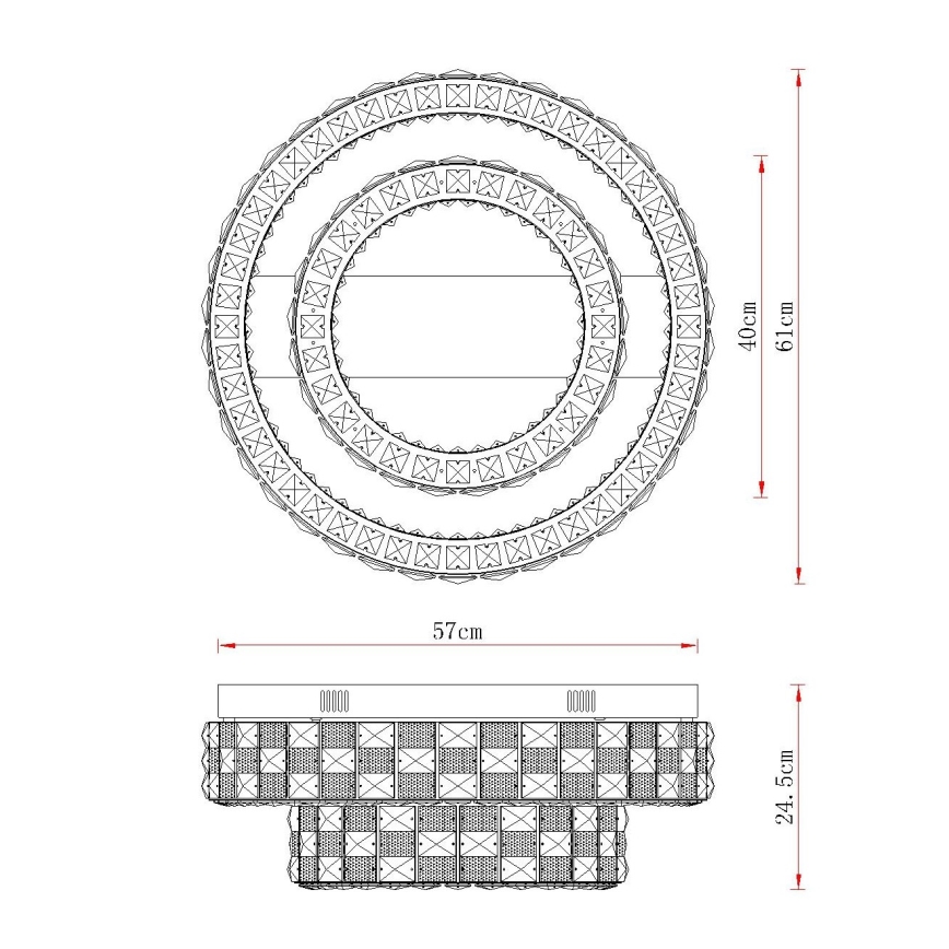 Globo - ściemnialna oprawa sufitowa LED/55W/230V 2700-6000K śr. 61 cm + pilot zdalnego sterowania