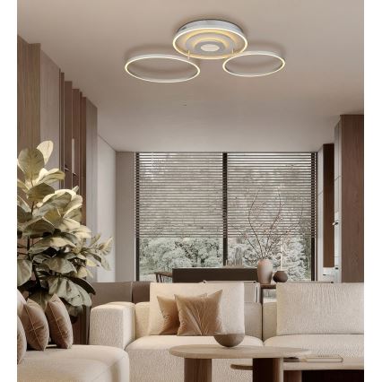 Globo - Lampa sufitowa LED ściemnialna/40W/230V 2700-6500K 57x99,2 cm srebrna + pilot zdalnego sterowania