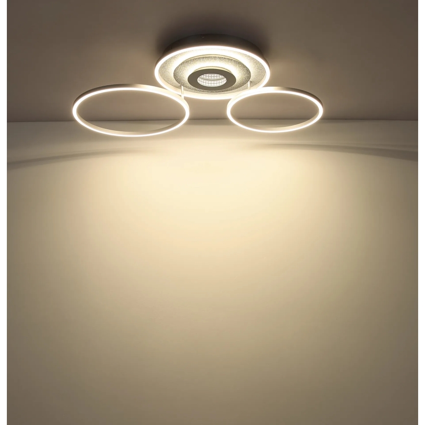 Globo - Lampa sufitowa LED ściemnialna/40W/230V 2700-6500K 57x99,2 cm srebrna + pilot zdalnego sterowania