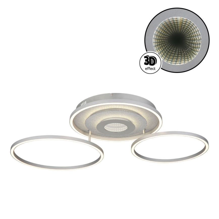 Globo - Lampa sufitowa LED ściemnialna/40W/230V 2700-6500K 57x99,2 cm srebrna + pilot zdalnego sterowania