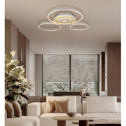 Globo - LED ściemnialna lampa sufitowa LED/60W/230V 2700-6500K 80,8x99,2 cm srebrna + pilot zdalnego sterowania