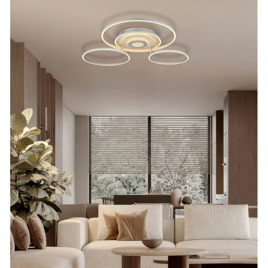 Globo - LED ściemnialna lampa sufitowa LED/60W/230V 2700-6500K 80,8x99,2 cm srebrna + pilot zdalnego sterowania