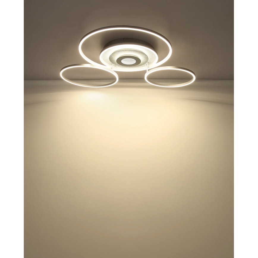 Globo - LED ściemnialna lampa sufitowa LED/60W/230V 2700-6500K 80,8x99,2 cm srebrna + pilot zdalnego sterowania