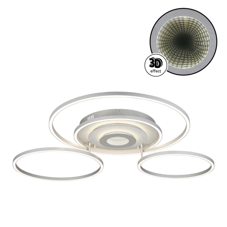 Globo - LED ściemnialna lampa sufitowa LED/60W/230V 2700-6500K 80,8x99,2 cm srebrna + pilot zdalnego sterowania