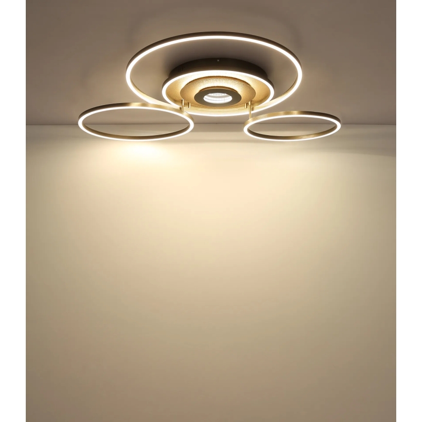 Globo - Ściemnialna oprawa sufitowa LED/60W/230V 2700-6500K 80,8x99,2 cm mosiądz + pilot zdalnego sterowania