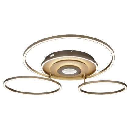 Globo - Ściemnialna oprawa sufitowa LED/60W/230V 2700-6500K 80,8x99,2 cm mosiądz + pilot zdalnego sterowania