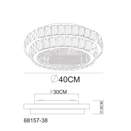 Globo - LED ściemnialna lampa sufitowa LED/38W/230V 2700-6000K śr. 40 cm + pilot zdalnego sterowania