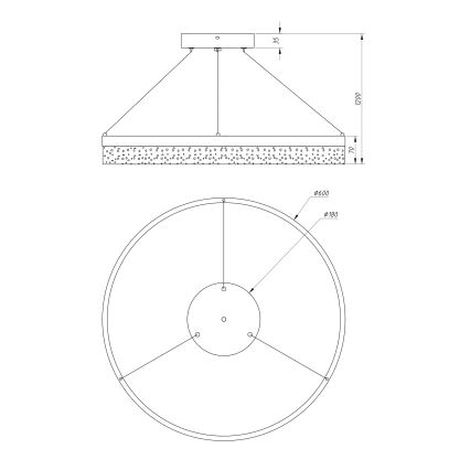 Globo - LED Żyrandol na lince 1xLED/36W/230V