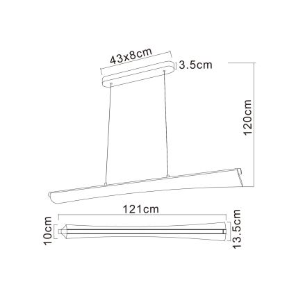 Globo - LED żyrandol na linkach, 36 W, 230 V, 2700/4000/6000 K