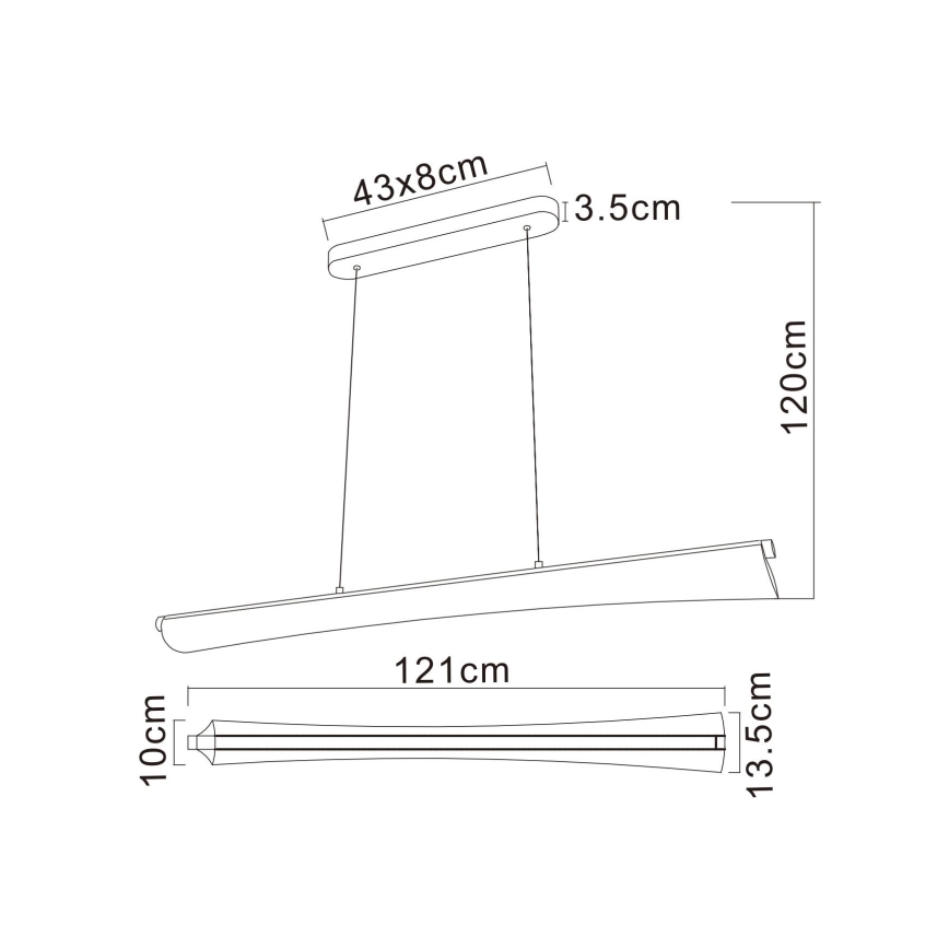 Globo - LED żyrandol na linkach, 36 W, 230 V, 2700/4000/6000 K