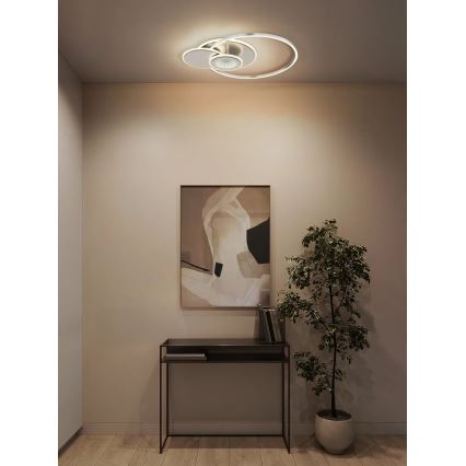 Globo - Ściemnialna lampa sufitowa LED/24W/230V 2700-6500K 45x56 cm srebrna + z pilotem zdalnego sterowania