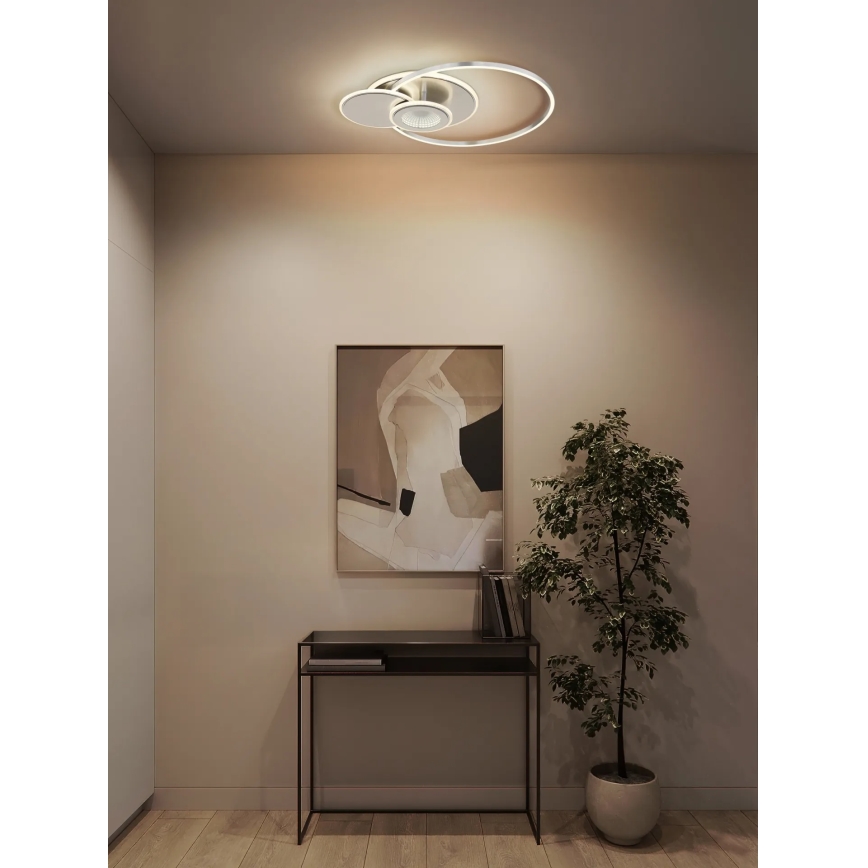 Globo - Ściemnialna lampa sufitowa LED/24W/230V 2700-6500K 45x56 cm srebrna + z pilotem zdalnego sterowania