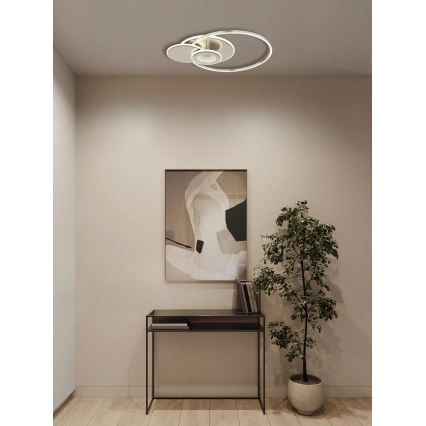 Globo - Ściemnialna lampa sufitowa LED/24W/230V 2700-6500K 45x56 cm srebrna + z pilotem zdalnego sterowania
