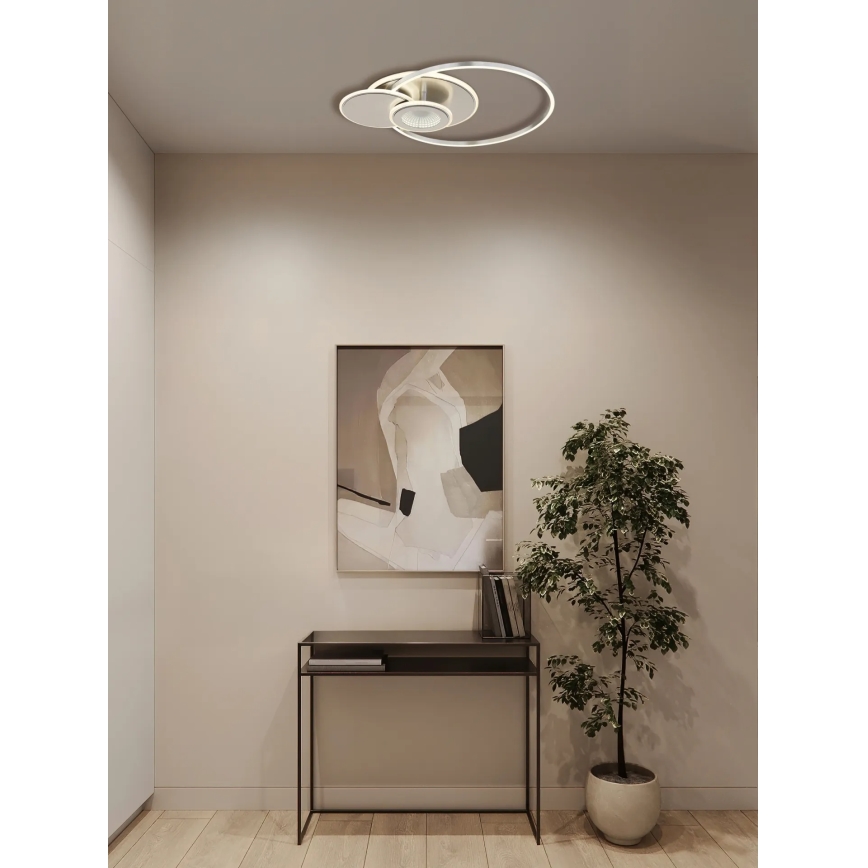 Globo - Ściemnialna lampa sufitowa LED/24W/230V 2700-6500K 45x56 cm srebrna + z pilotem zdalnego sterowania