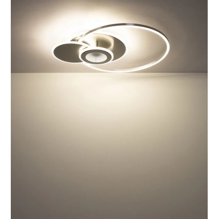 Globo - Ściemnialna lampa sufitowa LED/24W/230V 2700-6500K 45x56 cm srebrna + z pilotem zdalnego sterowania