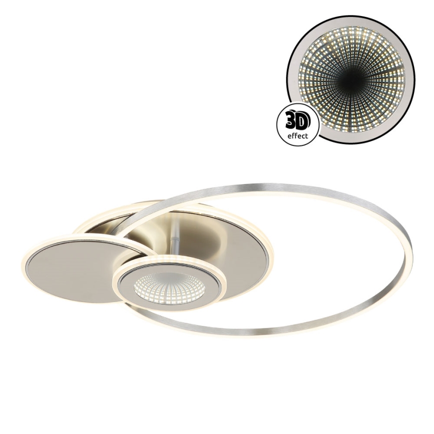 Globo - Ściemnialna lampa sufitowa LED/24W/230V 2700-6500K 45x56 cm srebrna + z pilotem zdalnego sterowania