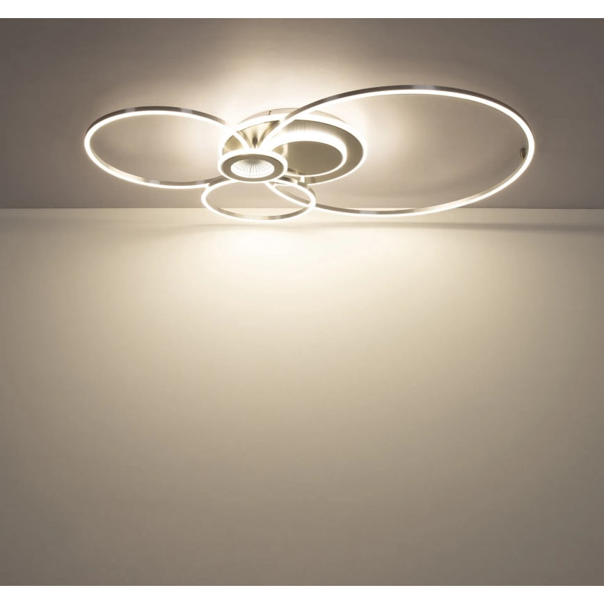 Globo - Ściemnialna lampa sufitowa LED/36W/230V 2700-6500K srebrna + pilot zdalnego sterowania