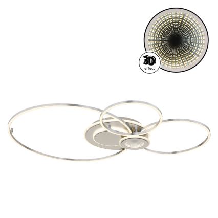 Globo - Ściemnialna lampa sufitowa LED/36W/230V 2700-6500K srebrna + pilot zdalnego sterowania