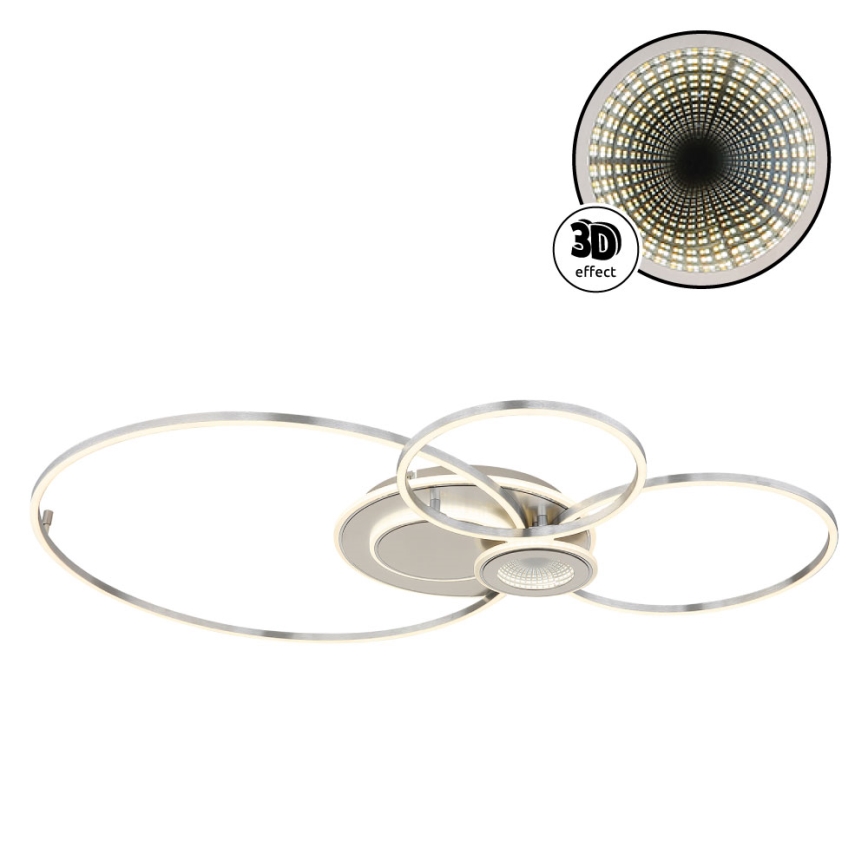 Globo - Ściemnialna lampa sufitowa LED/36W/230V 2700-6500K srebrna + pilot zdalnego sterowania