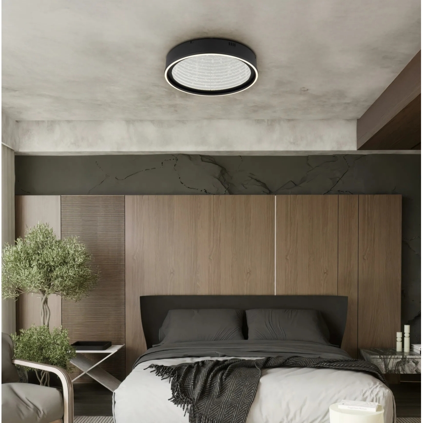 Globo - ściemnialna lampa sufitowa LED/40W/230V 2700-6500K śr. 51,5 cm czarna + pilot zdalnego sterowania