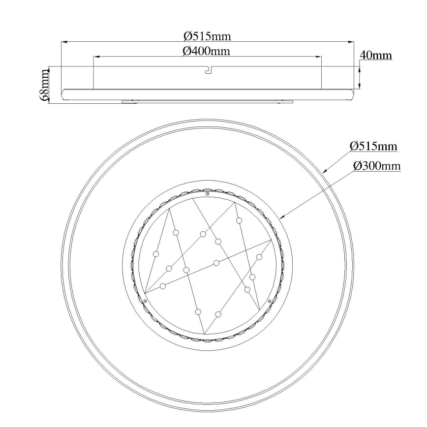 Globo - Oprawa sufitowa LED/40W/230V 3000/4000/6000K śr. 51,5 cm czarna