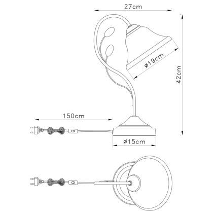 Globo - Lampa stołowa 1xE27/60W/230V