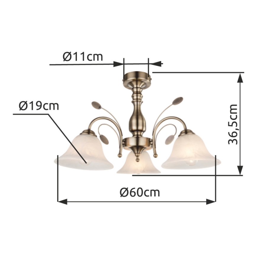 Globo - Lampa sufitowa 3xE27/60W/230V