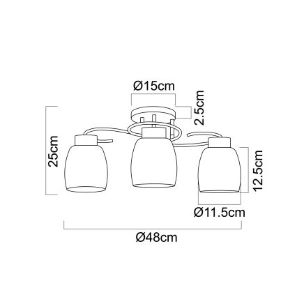 Globo - Lampa sufitowa 3xE27/40W/230V