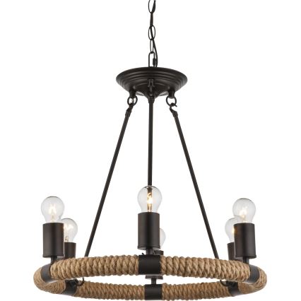 GLOBO 69029-6 - Żyrandol na łańcuchu ULLEU 6xE27/40W/230V