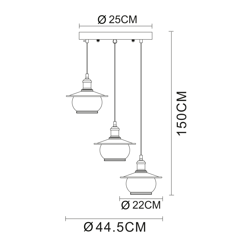 Globo - Lampa wisząca 3xE27/60W/230V