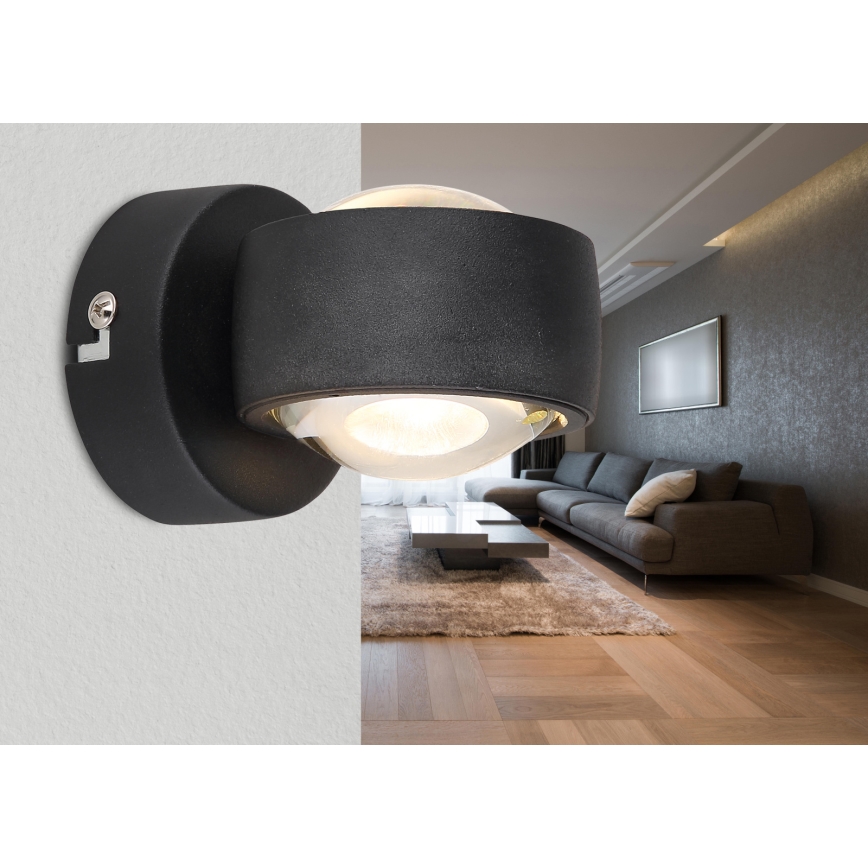 Globo - Kinkiet LED 7 W, 230 V, 3000 K, czarny