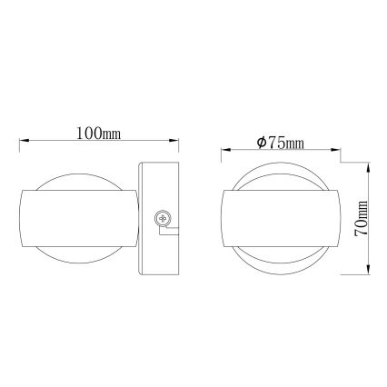 Globo - Kinkiet LED 7 W, 230 V, 3000 K, czarny