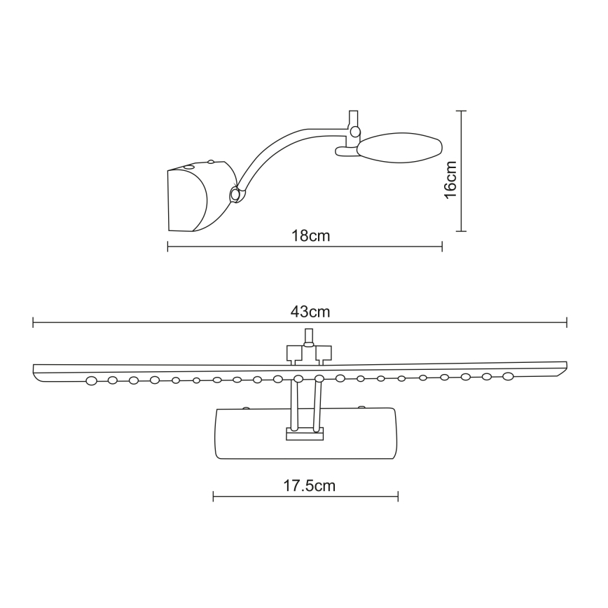 Globo - LED Kinkiet galeryjka LED/3W/230V