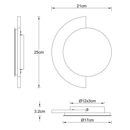 Globo - Kinkiet LED/12W/230V 3000K