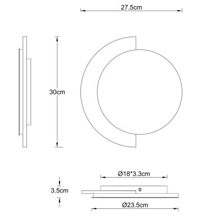 Globo - Kinkiet LED/14W/230V 3000K