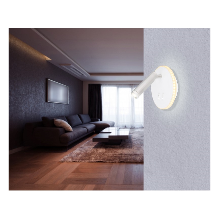 Globo - LED Reflektor ścienny LED/6W + LED/1W/230V