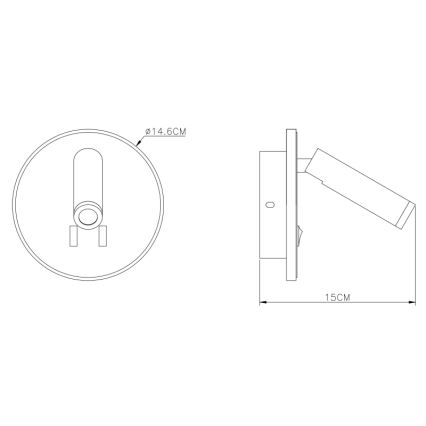 Globo - LED Reflektor ścienny LED/6W + LED/1W/230V